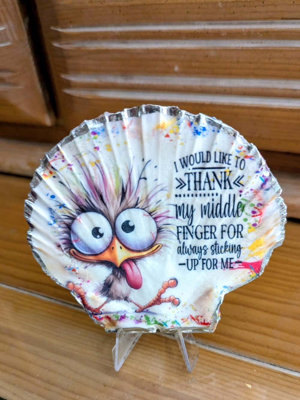 Whimsical Multicolor Bird Shell Wall Decor - Brand